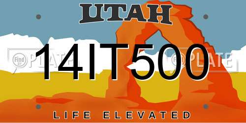 14IT500 Utah License Plate