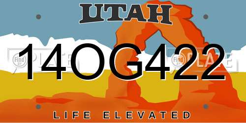 14OG422 Utah License Plate