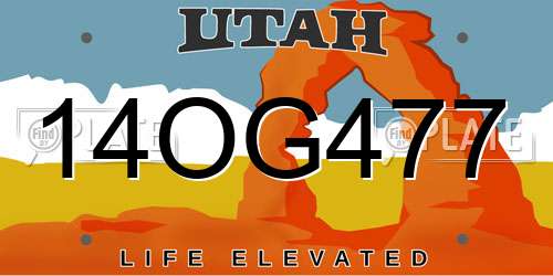 14OG477 Utah License Plate