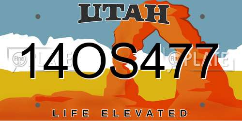14OS477 Utah License Plate