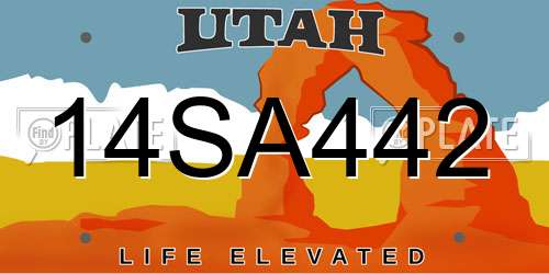 14SA442 Utah License Plate