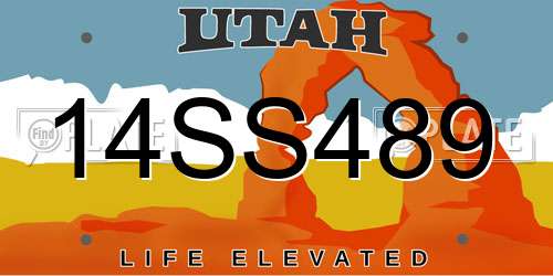14SS489 Utah License Plate
