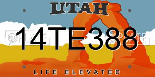 14TE388 Utah License Plate