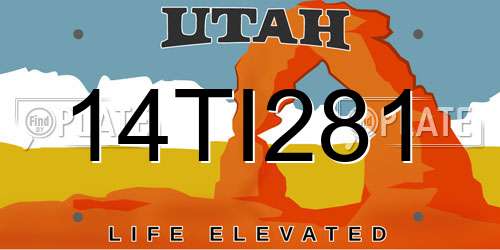 14TI281 Utah License Plate