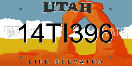 14TI396 Utah License Plate
