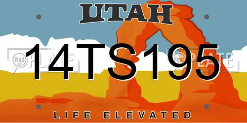 14TS195 Utah License Plate