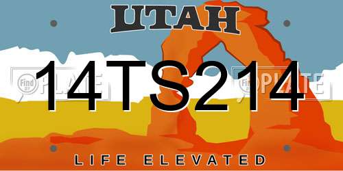 14TS214 Utah License Plate