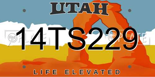 14TS229 Utah License Plate