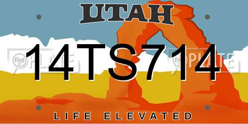 14TS714 Utah License Plate