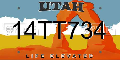 14TT734 Utah License Plate