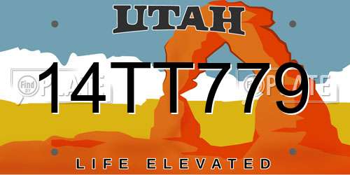 14TT779 Utah License Plate
