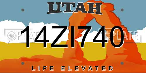 14ZI740 Utah License Plate