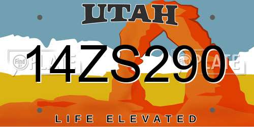14ZS290 Utah License Plate