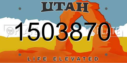 1503870 Utah License Plate