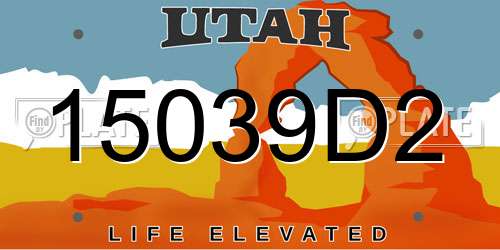 15039D2 Utah License Plate