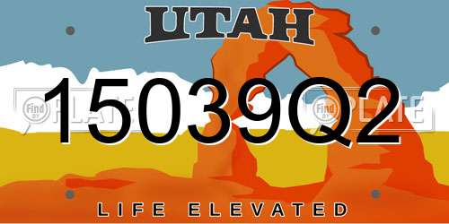 15039Q2 Utah License Plate