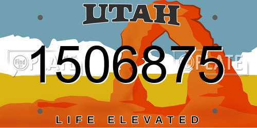 1506875 Utah License Plate