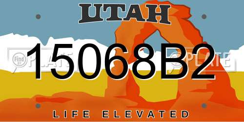 15068B2 Utah License Plate