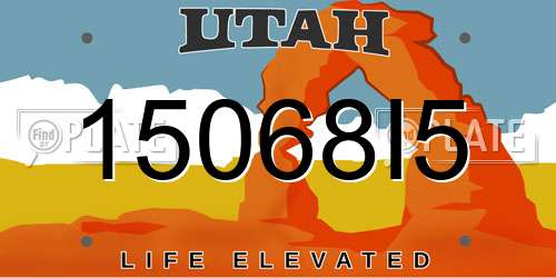 15068I5 Utah License Plate