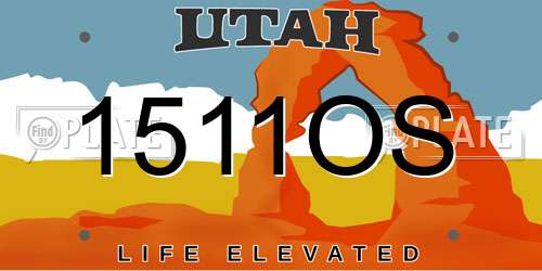 1511OS Utah License Plate