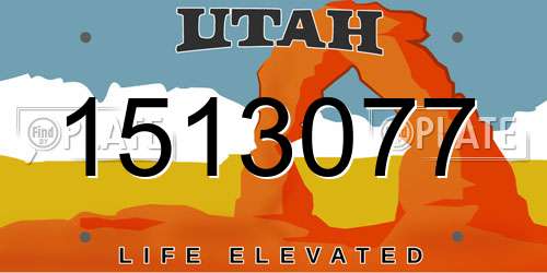 1513077 Utah License Plate
