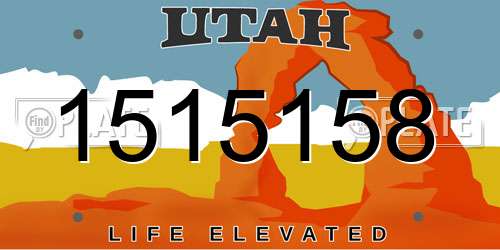 1515158 Utah License Plate
