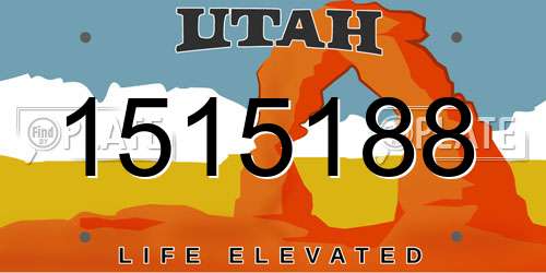 1515188 Utah License Plate
