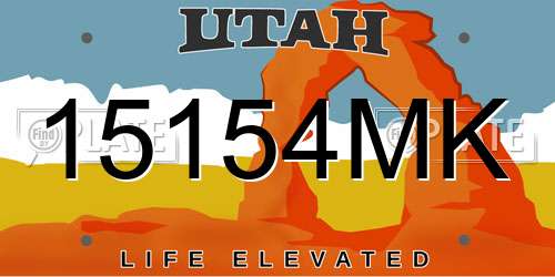 15154MK Utah License Plate
