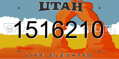 1516210 Utah License Plate