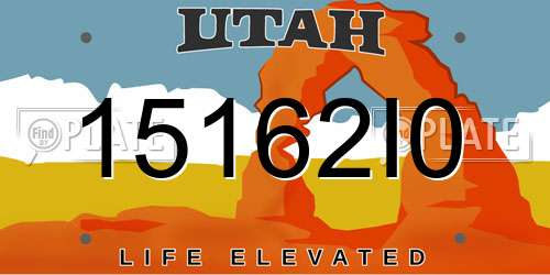 15162I0 Utah License Plate
