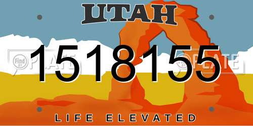1518155 Utah License Plate