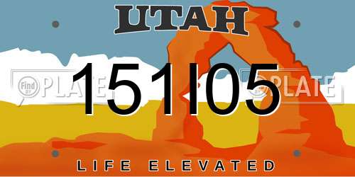 151I05 Utah License Plate