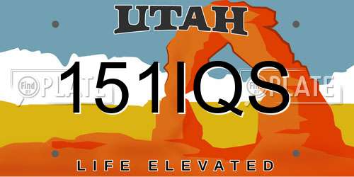 151IQS Utah License Plate