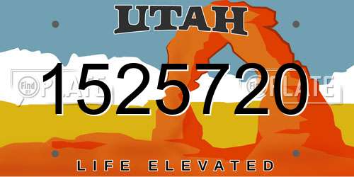 1525720 Utah License Plate