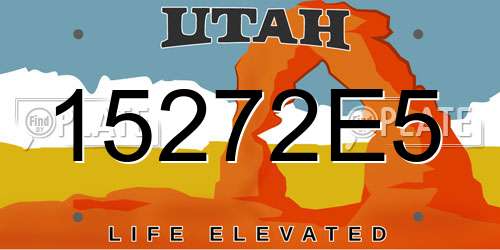 15272E5 Utah License Plate