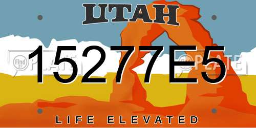 15277E5 Utah License Plate