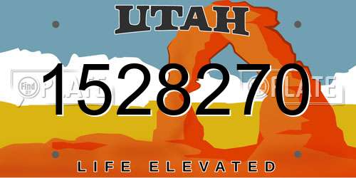1528270 Utah License Plate