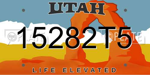 15282T5 Utah License Plate