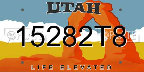 15282T8 Utah License Plate
