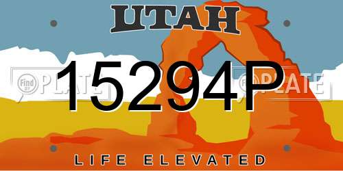 15294P Utah License Plate