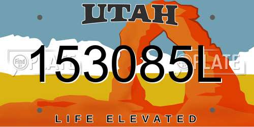 153085L Utah License Plate