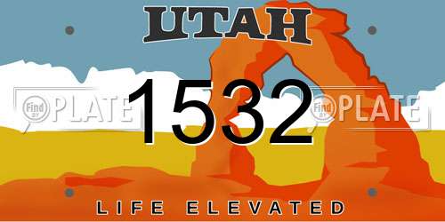 1532 Utah License Plate