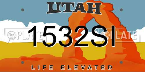 1532SI Utah License Plate