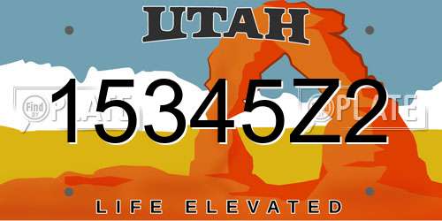 15345Z2 Utah License Plate