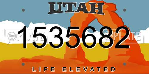 1535682 Utah License Plate