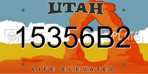 15356B2 Utah License Plate