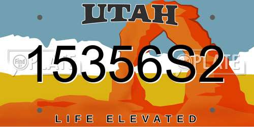 15356S2 Utah License Plate