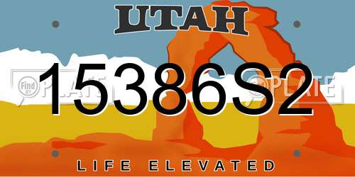 15386S2 Utah License Plate