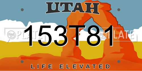 153T81 Utah License Plate