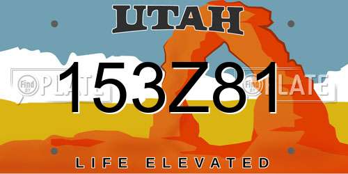 153Z81 Utah License Plate